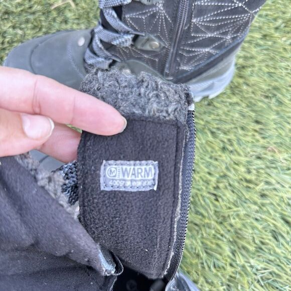 NWOB Women Mid Calf Merrell Silverspun Lace Up Waterproof Winter Boots Sz7.5Blk - Picture 6 of 10